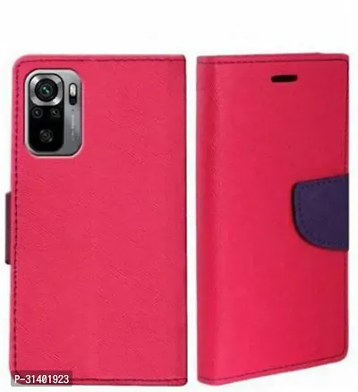 Flip Cover Compatible for Mi Redmi Note 10 Mobile Back Cover Mi  Redmi Note 10s Flip Cover Stylish Girls Cover Boys Designer Cover Pink-thumb0