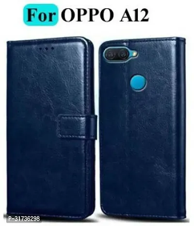 Gladly Flip Cover Compatible for  Oppo A12 Blue-thumb0