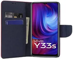 Gladly Flip Cover Compatible for Vivo Y33s 5G Flip Cover Vivo Y21 2021 Flip Cover Vivo Y21T Flip Cover Vivo Y33T Red-thumb2