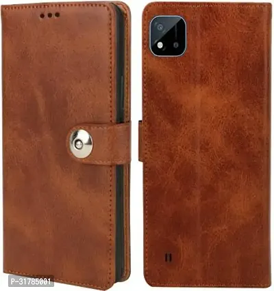 Flip Cover Compatible for Realme C20 Brown