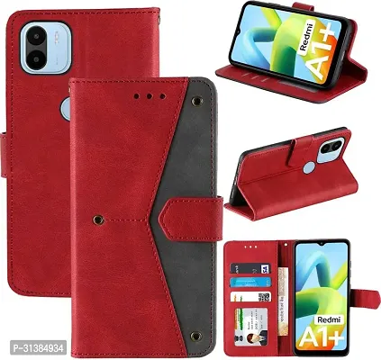 Flip Cover Compatible for Mi Redmi a2 Plus Flip Cover Redmi a2 Plus Back cover Mi Redmi a1 Plus/ Flip Cover Redmi a2 Plus mobile back cover Xiaomi Redmi a2 Plus Flip Cover Executive Red, Magnetic Closure