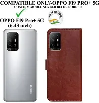 Gladly Flip Cover Compatible for  Oppo F19 Pro Plus Brown-thumb1