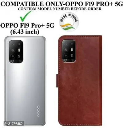 Gladly Flip Cover Compatible for  Oppo F19 Pro Plus Brown-thumb2