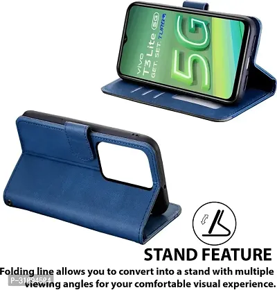 Flip Cover for i3 Vivo T3 Lite SA2 Blue Back Cover-thumb3