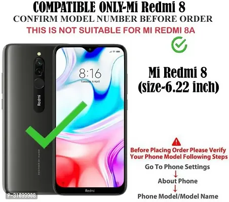 Rahishi Artificial Leather Flip Cover Compatible for Mi Redmi 8 Cherry Brown-thumb2