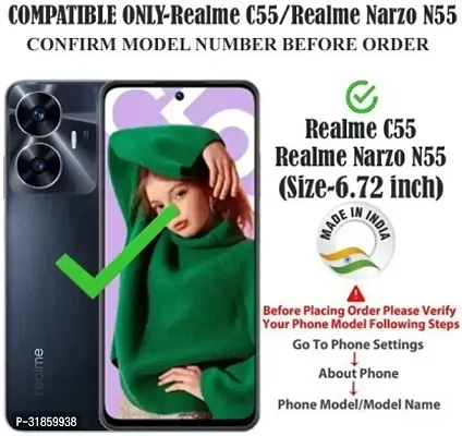 Gladly Flip Cover Compatible for Realme Narzo N55 Back Cover Soft Silicon Tpu Flip Cover Magnetic Blue-thumb2