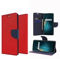 Gladly Flip Cover Compatible for Realme 5i Back Cover Soft Silicon Tpu Flip Cover Red-thumb2