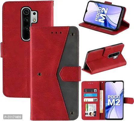 Flip Cover Compatible for Mi Redmi 9 Prime Flip Cover Redmi 9 Prime Back cover POCO M2 Flip Cover Redmi 9 Prime mobile back cover Xiaomi Redmi 9 Prime Flip Cover Executive Red, Magnetic Closure-thumb4