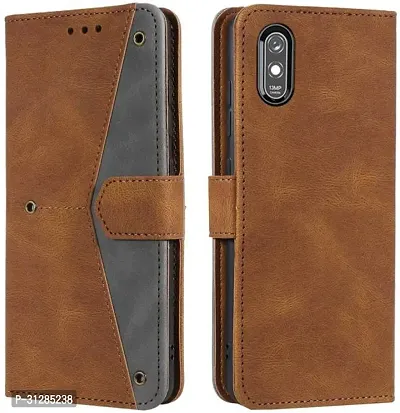 Flip Cover Compatible for Mi Redmi 9A Sport Flip Cover Redmi 9A Sport Back cover Mi Redmi 9i Sport Flip Cover Redmi 9A Sport mobile back cover Xiaomi Redmi 9A Sport Flip Cover Executive Brown, Magnetic Closure-thumb4