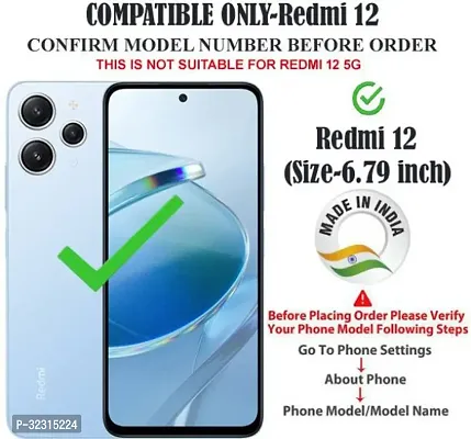 REDMI 12 Flip Cover Gladly Flip Cover Compatible for REDMI 12-thumb2