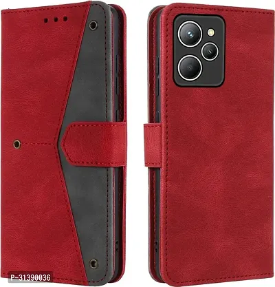 Flip Cover Compatible for Mi Redmi 12 4G Flip Cover Redmi 12 4G Back cover Redmi 12 Flip Cover Redmi 12 4G mobile back cover Xiaomi Redmi 12 4G Flip Cover Executive Red, Magnetic Closure-thumb0