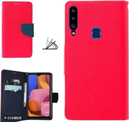 Flip Cover Compatible for Samsung Galaxy A20s Pink