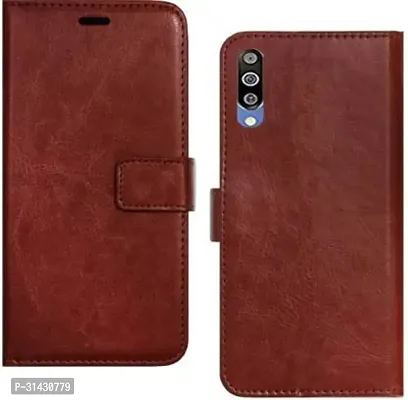 Flip Cover Compatible for Samsung Galaxy A50 Flip Cover Samsung Galaxy A50s Flip Cover Samsung Galaxy A30s Brown-thumb0