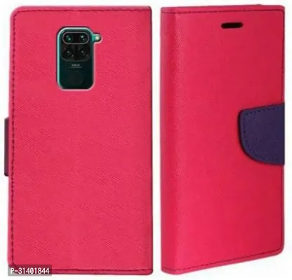 Flip Cover Compatible for Mi Redmi Note 9 Flip Cover Stylish Girls Cover Boys Designer Cover Pink-thumb0