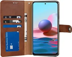 Flip Cover Compatible for Mi Redmi Note 10 Mobile Back Cover Mi  Redmi Note 10s Flip Cover Stylish Girls Cover Boys Designer Cover Brown-thumb3