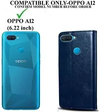 Gladly Flip Cover Compatible for  Oppo A12 Blue-thumb1