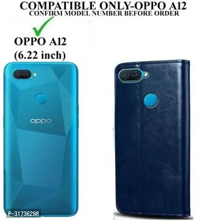 Gladly Flip Cover Compatible for  Oppo A12 Blue-thumb2