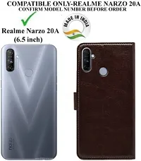 Gladly Flip Cover Compatible for Realme Narzo 20A Back Cover Soft Silicon Tpu Flip Cover Brown-thumb1