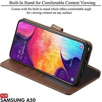 Flip Cover Compatible for Samsung Galaxy A50 Flip Cover Samsung Galaxy A50s Flip Cover Samsung Galaxy A30s Brown-thumb2