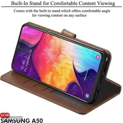 Flip Cover Compatible for Samsung Galaxy A50 Flip Cover Samsung Galaxy A50s Flip Cover Samsung Galaxy A30s Brown-thumb3