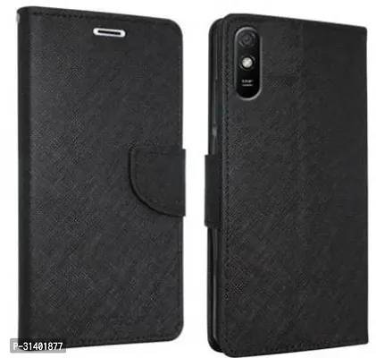 Flip Cover Compatible for Mi Redmi 9A Mobile Back Cover Mi  Redmi 9i Mobile Back Cover Mi  Redmi 9A Sport Mobile Back Cover Mi  Redmi 9i Sport Flip Cover Stylish Girls Cover Boys Designer Cover Black-thumb0