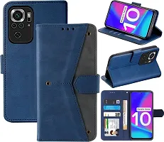 Flip Cover Compatible for Mi Redmi Note 10 Flip Cover Redmi Note 10 Back cover Mi Redmi Note 10s Flip Cover Redmi Note 10 mobile back cover Xiaomi Redmi Note 10 Flip Cover Executive Blue, Magnetic Closure-thumb3