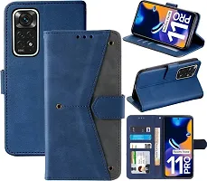 Flip Cover Compatible for Mi Redmi Note 11 Pro 5G Flip Cover Redmi Note 11 Pro Back cover Redmi Note 11 Pro Plus Flip Cover Redmi Note 11 Pro mobile back cover XiaoMi Redmi Note 11 Pro 5G Flip Cover Executive Blue, Magnetic Closure-thumb3