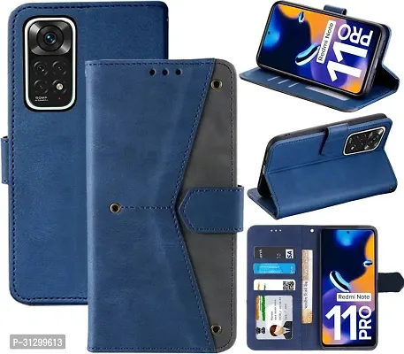 Flip Cover Compatible for Mi Redmi Note 11 Pro 5G Flip Cover Redmi Note 11 Pro Back cover Redmi Note 11 Pro Plus Flip Cover Redmi Note 11 Pro mobile back cover XiaoMi Redmi Note 11 Pro 5G Flip Cover Executive Blue, Magnetic Closure-thumb4