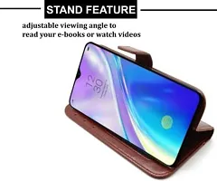 Gladly Flip Cover Compatible for Realme XT Back Cover Soft Silicon Tpu Flip Cover Brown-thumb3