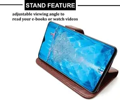 Gladly Flip Cover Compatible for Realme 2 Pro Back Cover Soft Silicon Tpu Flip Cover Brown-thumb3