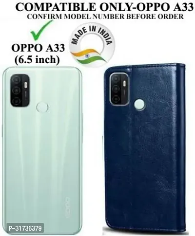 Gladly Flip Cover Compatible for  Oppo A33 Flip Cover Oppo A33 2020 Blue-thumb2