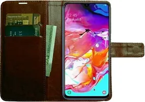 Flip Cover Compatible for Samsung Galaxy A70 Flip Cover Samsung Galaxy A70s Brown-thumb1