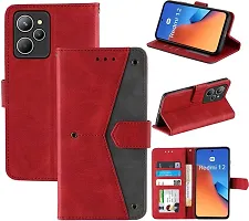 Flip Cover Compatible for Mi Redmi 12 4G Flip Cover Redmi 12 4G Back cover Redmi 12 Flip Cover Redmi 12 4G mobile back cover Xiaomi Redmi 12 4G Flip Cover Executive Red, Magnetic Closure-thumb3