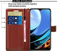 Flip Cover Compatible for Mi Redmi 9 Power Flip Cover Stylish Girls Cover Boys Designer Cover Brown-thumb4