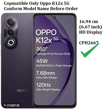 Gladly Flip Cover Compatible for OPPO K12x 5G Back Cover Soft Silicon Tpu Flip Cover Rose Black-thumb2