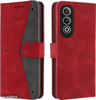 Gladly Flip Cover Compatible for OPPO K12x 5G Back Cover Soft Silicon Tpu Flip Cover Executive Red, Magnetic Closure-thumb0