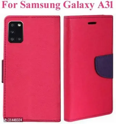 Gladly Flip Cover Compatible for Samsung Galaxy A31 Mobile Flip Cover With TPU Silicon Cover Pink-thumb0