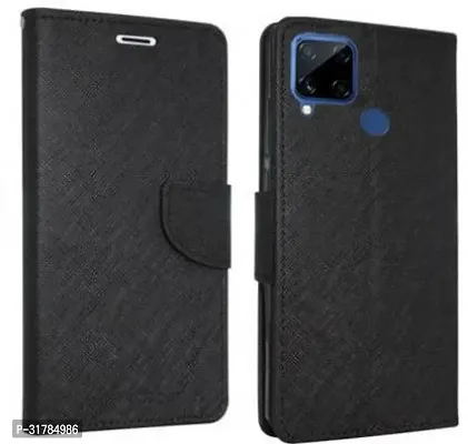 Flip Cover Compatible for Realme C15 Black