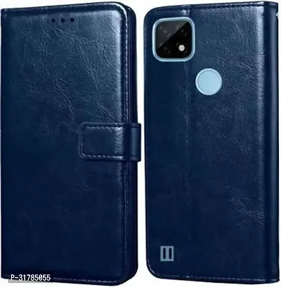 Flip Cover Compatible for Realme C25Y Blue-thumb0