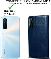 Flip Cover Compatible for Realme 7 Blue-thumb1