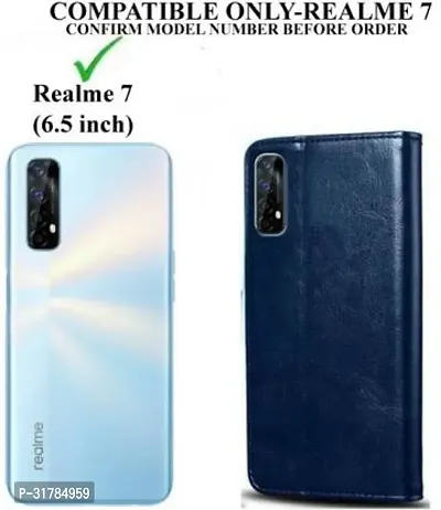 Flip Cover Compatible for Realme 7 Blue-thumb2