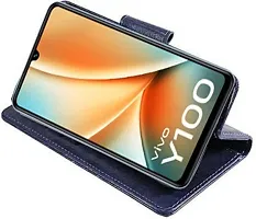 Gladly Flip Cover Compatible for Vivo Y100 5G::Vivo Y100A::Vivo T2 5G Back Cover Soft Silicon Tpu Flip Cover Navy Blue-thumb2