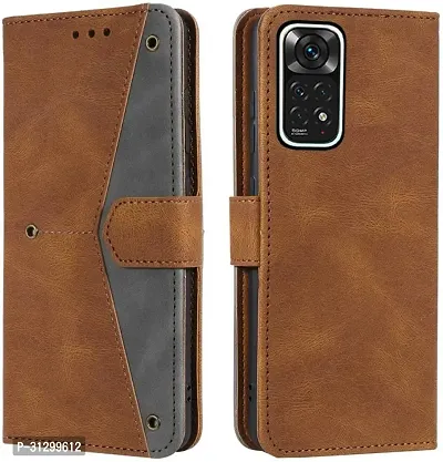 Flip Cover Compatible for Mi Redmi Note 11 Pro 5G Flip Cover Redmi Note 11 Pro Back cover Redmi Note 11 Pro Plus Flip Cover Redmi Note 11 Pro mobile back cover XiaoMi Redmi Note 11 Pro 5G Flip Cover Executive Brown, Magnetic Closure-thumb0