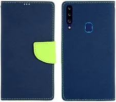 Flip Cover Compatible for Samsung Galaxy A20s Blue-thumb1