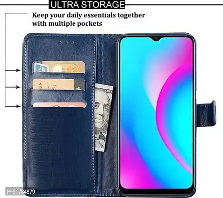 Flip Cover Compatible for Realme C15 Blue-thumb3