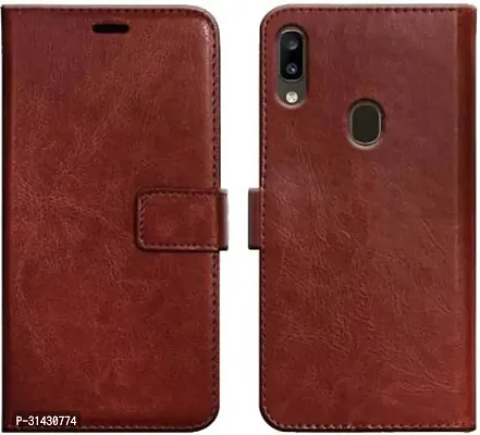 Flip Cover Compatible for Samsung Galaxy A20 Flip Cover Samsung Galaxy A30 Flip Cover Samsung Galaxy M10s Brown-thumb0