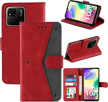 Flip Cover Compatible for Mi Redmi 10A Flip Cover Redmi 10A Back cover Redmi 9C Flip Cover Redmi 10A mobile back cover Xiaomi Redmi 10A Flip Cover Executive Red, Magnetic Closure-thumb3