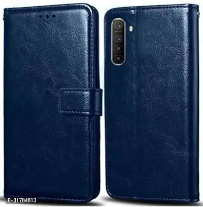 Gladly Flip Cover Compatible for Realme XT Back Cover Soft Silicon Tpu Flip Cover Blue-thumb0