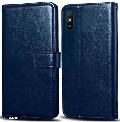 Flip Cover Compatible for Mi Redmi 9A Mobile Back Cover Mi  Redmi 9i Mobile Back Cover Mi  Redmi 9A Sport Mobile Back Cover Mi  Redmi 9i Sport Flip Cover Stylish Girls Cover Boys Designer Cover Blue-thumb0