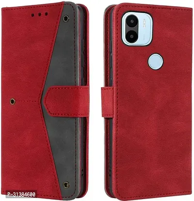 Flip Cover Compatible for Mi Redmi A1 Plus Flip Cover Redmi A1 Plus Back cover Mi Redmi A2 Plus/ Flip Cover Redmi A1 Plus mobile back cover Xiaomi Redmi A1 Plus Flip Cover Executive Red, Magnetic Closure-thumb0